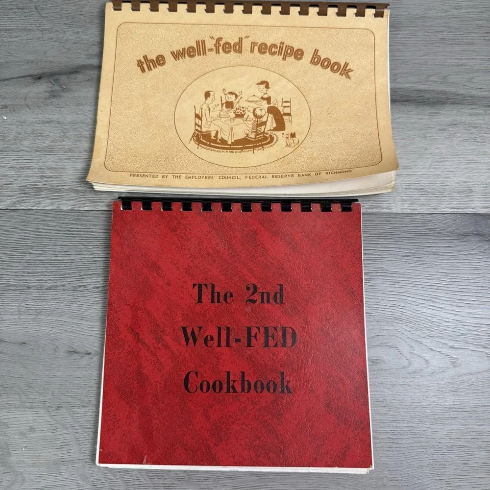 The Well-Fed Recipe Book And 2nd Well-FED Cookbook Spiral Set Red Tan Richmond
